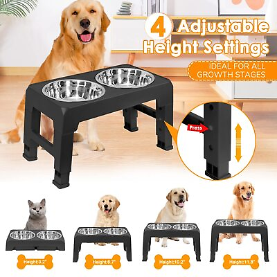 Elevated Dog Bowls 4 Adjustable Heights Raised Dog Food Water Bowl for Pet Dogs $24.98