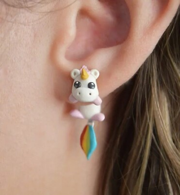 #ad Cute Unicorn Rainbow 3D Stud Earrings Great Gift Women GirlDaughter Jewelry $17.99
