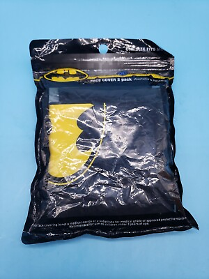 #ad Brand New Sealed quot;DC Batman Neck Gaiter Mask 2 Packquot; Washable amp; Reusable Black $8.99