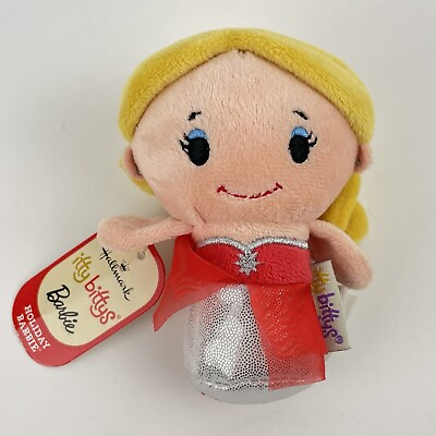 #ad Hallmark Itty Bittys Holiday Barbie 2015 Blonde Bean Bag Plush New with Tags $10.99