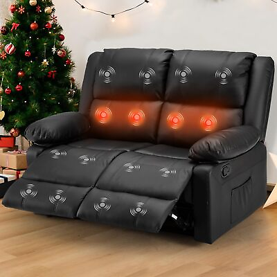 #ad Modern Manual Control Faux Leather RV Couch Theater Lounge Seat w Side Pocket $649.98