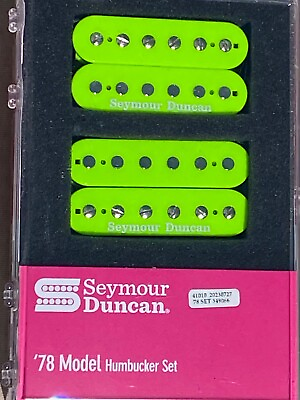 #ad Seymour Duncan #x27;78 Model Trembucker Neon Green Guitar Pickup Set $258.00