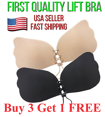 #ad Silicone Gel Invisible Bra Self adhesive Push Up Strapless Backless Stick On $5.59