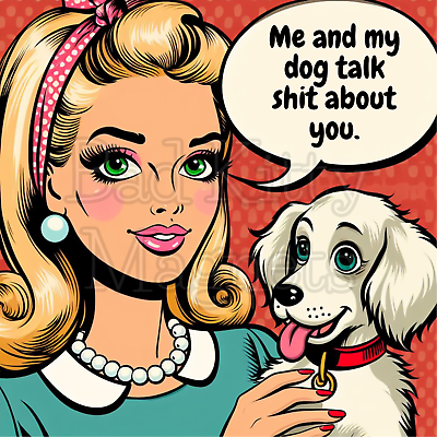 #ad Retro woman me and my dog talk about u High Quality Metal Magnet 4x4 inches 165 $8.95
