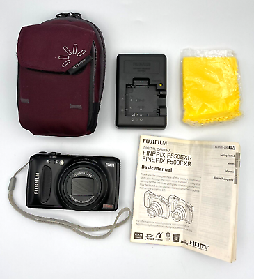 #ad Fujifilm FinePix F500 EXR 16MP Digital Camera Battery Charger Manual Case WORKS $115.00