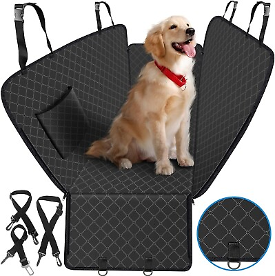 #ad Dog Car Seat Cover for Back Seat Dog Seat Cover with Storage Pocket Dog Hammock $14.99
