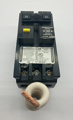 #ad Square D Homeline HOM250GFI 2 Pole 50 Amp 120 240V Plug In HOM GFCI GFI Breaker $59.95