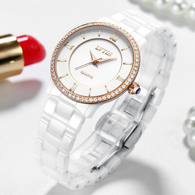 #ad Ladies Women Strap Fashion Watch Quartz Wrist Watches Waterproof Ceramic $65.03
