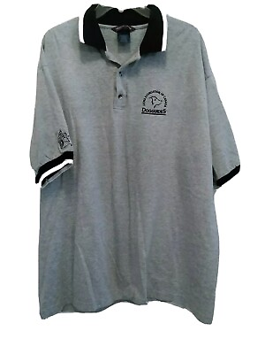 #ad NEW Gray black trim Polo GOLF Shirt XXL Fruit Of Loom Dog Guides Canada Lions $19.99