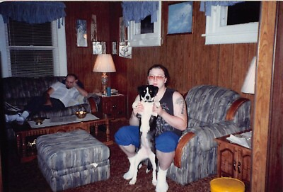 1990s Original Color Photo 4x6 Man Woman Pert Dog Living Room B74 #11 $5.00