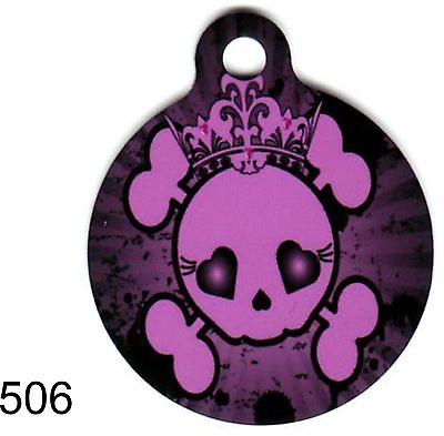 #ad Cute Custom Personalized Pet ID tag for Dog and Cat Collar SKULL BONES ROUND TAG $6.99