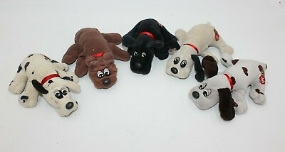 #ad Lot of 5 Vintage Tonka Pound Puppies 1986 Tonka Small 8quot; Dog Puppy Black Spotted $14.22