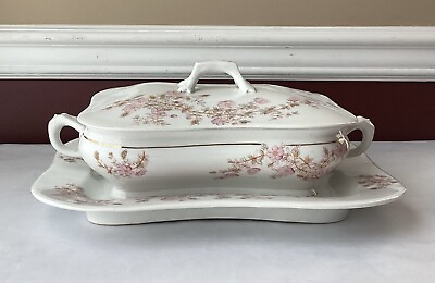 #ad Antique Marx amp; Gutherz China Covered Tureen amp; Under plate Platter Austria $124.99