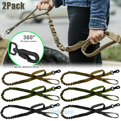 #ad 2Pcs New Tactical Dog Training Bungee Leash Retractable for Large dog Heavy Duty $12.73
