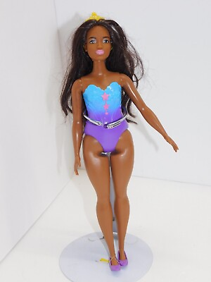 #ad Princess Barbie Doll Curvy Black African American Plus Size Queen Purple Toy $14.00