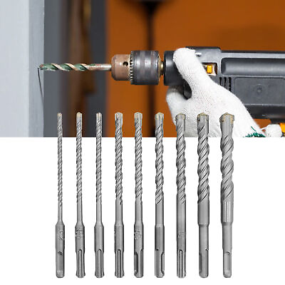 #ad 9pcs Twist Drill Bit Cross Head High Adaptability Round Shank Electric Hammer $32.53