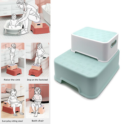#ad Green Detachable Double Up Step Stool Anti Slip Light weight For Toddler standin $27.95