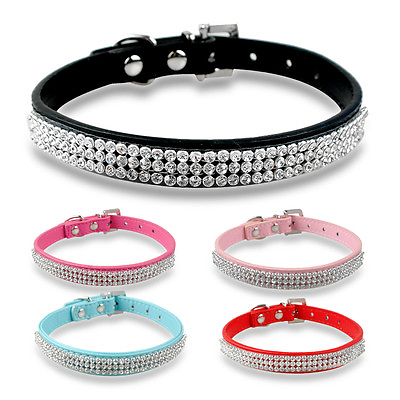 Rhinestone Collars for Small Medium Dog Cat Bling Crystal Diamond Necklace Pink $9.49