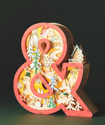 #ad NEW ANTHROPOLOGIE WONDERLAND MONOGRAM CHRISTMAS HOLIDAY HOME BATTERY LIGHT UP “amp; $88.00