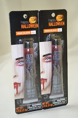 #ad 2 PACK Halloween VAMPIRE Costume Child 5 Adult FACE Washable Fake BLOOD 1.5 oz $8.98