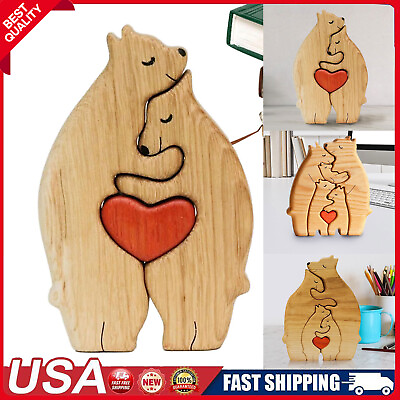 #ad Personalized Bear Family Wooden Puzzle Toy Family Of BearDIY Any Name Christmas $13.85