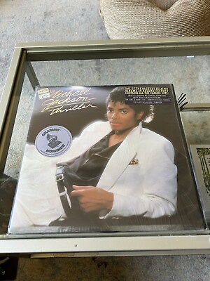 #ad Michael Jackson Thriller LP Vinyl Original 1982 Epic In Shrink Hype Grammy EX $250.00