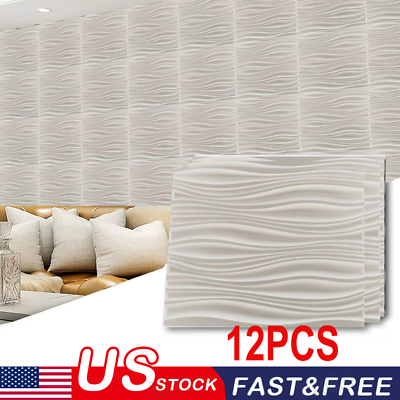 #ad 12PCS Tiles 3D Wall Panels PVC Tiles Textured Bricks Art Design DIY Wallpaper US $45.99
