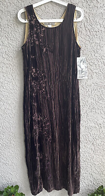 #ad DINAH LEE Woman’s Textured Silk Blend Velvet Floral Dress M #1864 NWT Made USA $115.00