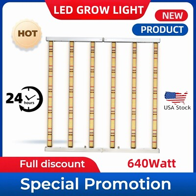 #ad 640W 6 Bar Full spectrum LED Grow Light Dimmable for Indoor PlantsSeed Starting $296.80