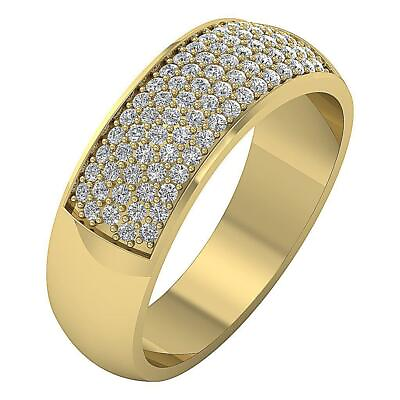 #ad Wedding Ring Natural Diamond VS1 F 0.65 Carat 14K Yellow Gold Prong Set 7.80mm $739.19