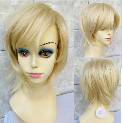 #ad Short Layered Straight Cut Blonde #613 Synthetic Hair Wis Women Natural Fashion $22.19