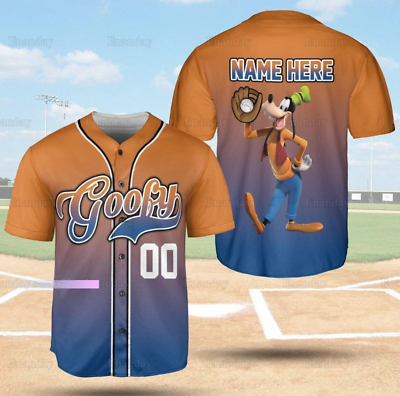#ad Custom Goofy Dog Baseball Jersey Shirt US Size All Over Print Father Day Gift $26.59