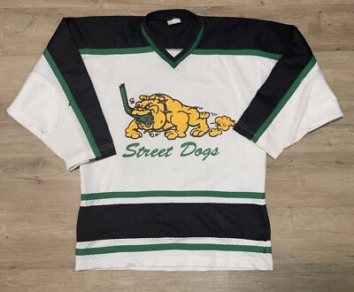 #ad VTG Street Dogs White Mesh Hockey Jersey Adult Size S Contak brand GONZALEZ #64 $31.49