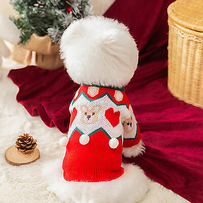 #ad Christmas Dog Jumper Puppy Outfit Pet Costume Dogs Sweater Warm Gifts $14.05