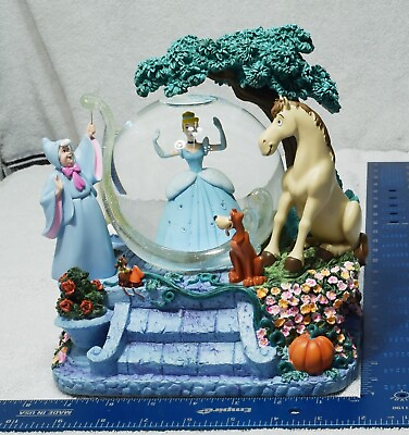 #ad Disney Store Cinderella Lights Up Dancing Musical Snow Globe Music Box DAMAGE $37.50