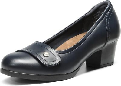 #ad Women Low Chunky Heel Pumps Office Work Slip On Dress Pump Shoes $26.99