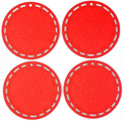 #ad Silicone Hot Pads Set of 4 Pot Holder Splatter Guard Microwave Cover $8.99