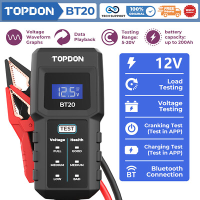 #ad TOPDON BT20 Battery Load Tester Battery Analyzer 12V Car Truck Check Battery $18.99