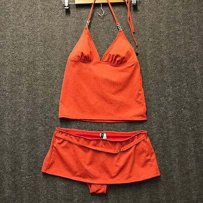 #ad Daisy Fuentes Moda Halter Tankini Set Top amp; Bottom Color Orange Sizes 6 8 NWOT $20.99