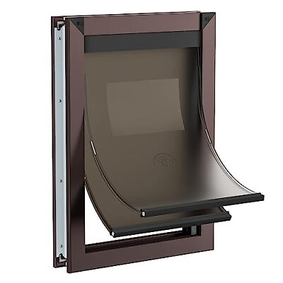 #ad Dog Doors for Dogs with Double Magnetic Flaps Durable Aluminum Medium Coffee $133.52