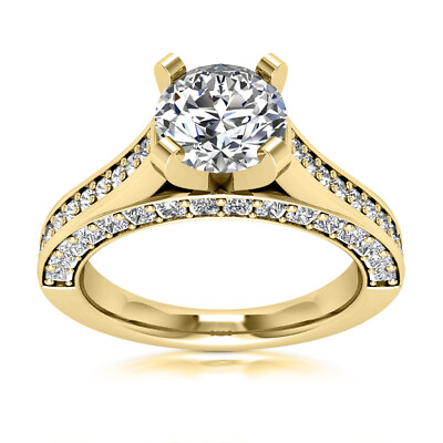 #ad 2.05 Carat I VS1 Natural Round Cut Diamond Engagement Ring 14k Yellow Gold $4728.90