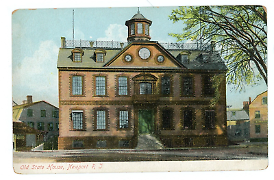 #ad Newport Rhode Island RI Old State House Antique Postcard $6.88