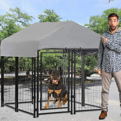 #ad Welded Wire Dog Kennel Dog Crates Cage Large Metal Heavy Duty Outdoor Indoor Dog $194.99