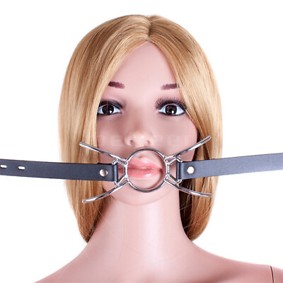 #ad Spider Open Mouth Gag PU Leather Belt Oral O Ring Fixation Deep Throat Bondage $9.99