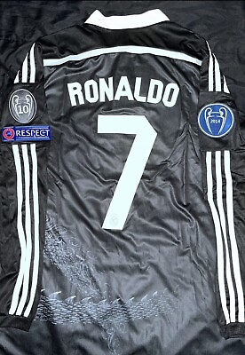 #ad Real Madrid UCL 2014 Ronaldo #7 Yohji Yamamoto Black Dragon Jersey Small $80.00