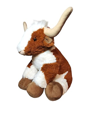 #ad Build a bear Longhorn Brown White Spotted Bull Steer Cow Stuffed Plush 13quot; $29.99