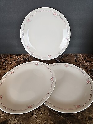 #ad Set Of 3 Corelle ENGLISH BREAKFAST Dinner Plates 10 1 4quot; Pink Blue Floral $29.99