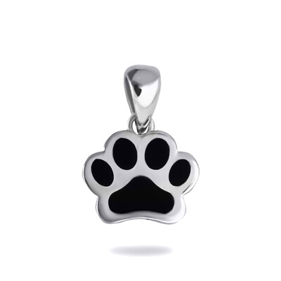 #ad Silver Dog Paw Enamel Pendant Necklace $49.99