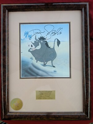 #ad Disney The Lion King Pumbaa Print Framed Signed by Ernie Sabella $325.00
