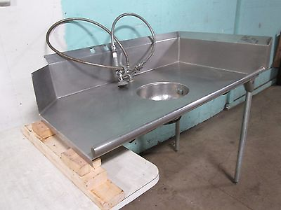 #ad HD COMMERCIAL SS nsf RIGHT SIDE DIRTY 50½quot;W DISH WASHING TABLE w RINSE SPRAYER $407.99